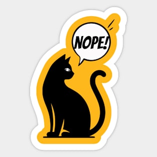 Black Cat says NOPE Sticker